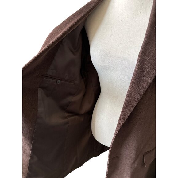 Michael Brandon Corduroy Brown Blazer 2 Button Cotton Lined Pockets Size XXL - Picture 2 of 7